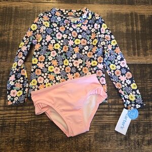 Carter's Floral Rash Guard Set - Pink and Multicolor